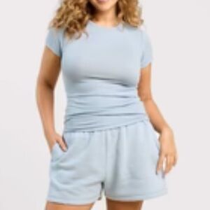 Nuuds Slinky Rib Tee Color Mist